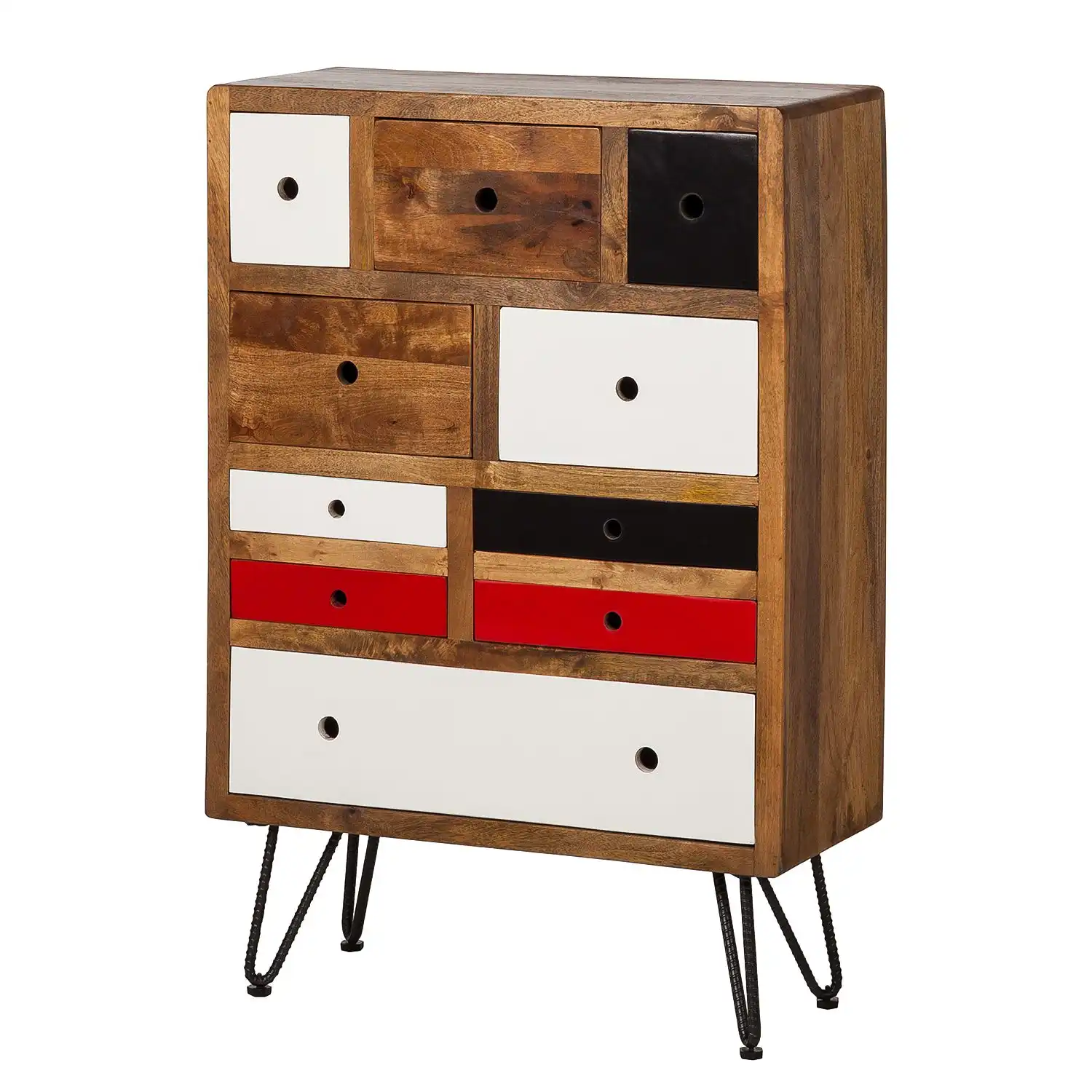 Mango Wood Cabinet with 10 drawers (Knock Down) - popular handicrafts